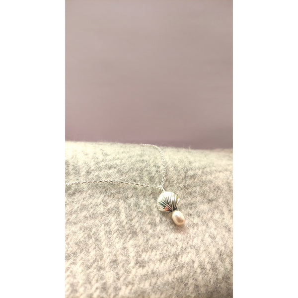 Pearl & Shell Sterling Silver Necklace (18") - Made in Laois!-Nook & Cranny Gift Store-2019 National Gift Store Of The Year-Ireland-Gift Shop