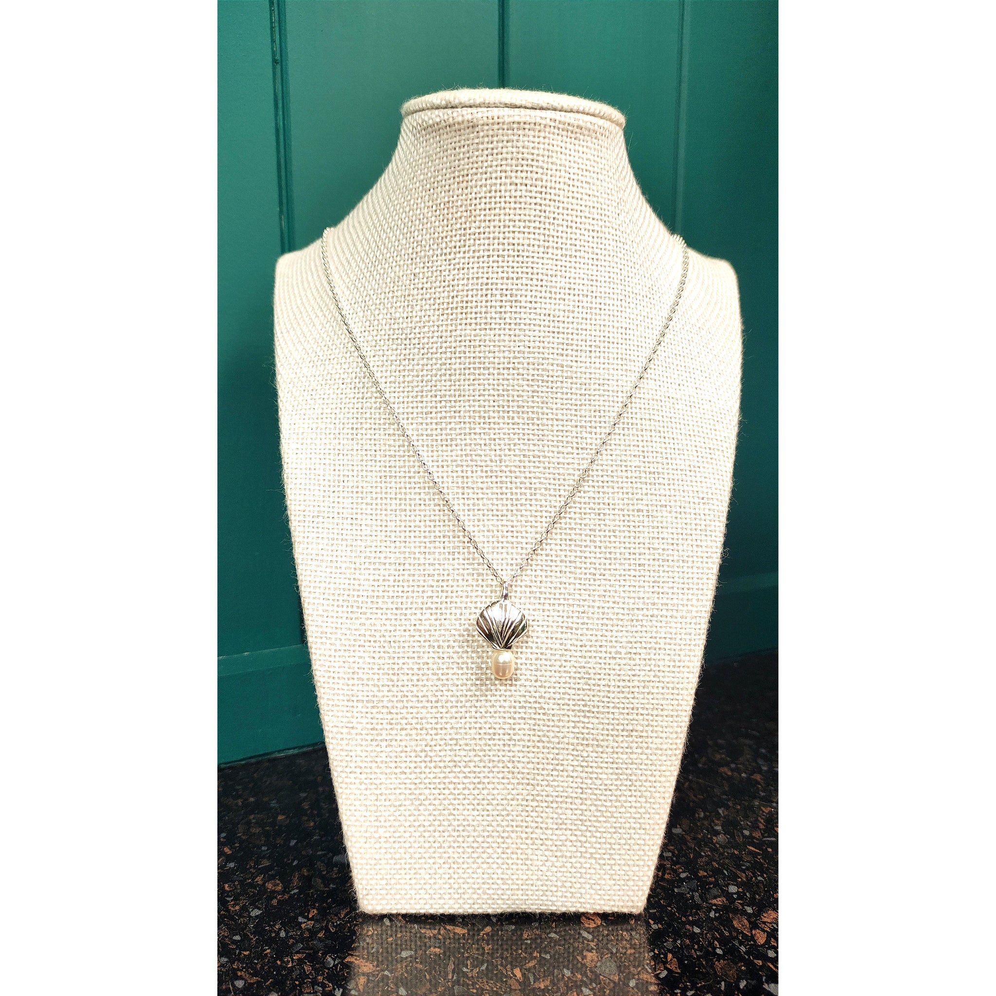 Pearl & Shell Sterling Silver Necklace (18") - Made in Laois!-Nook & Cranny Gift Store-2019 National Gift Store Of The Year-Ireland-Gift Shop