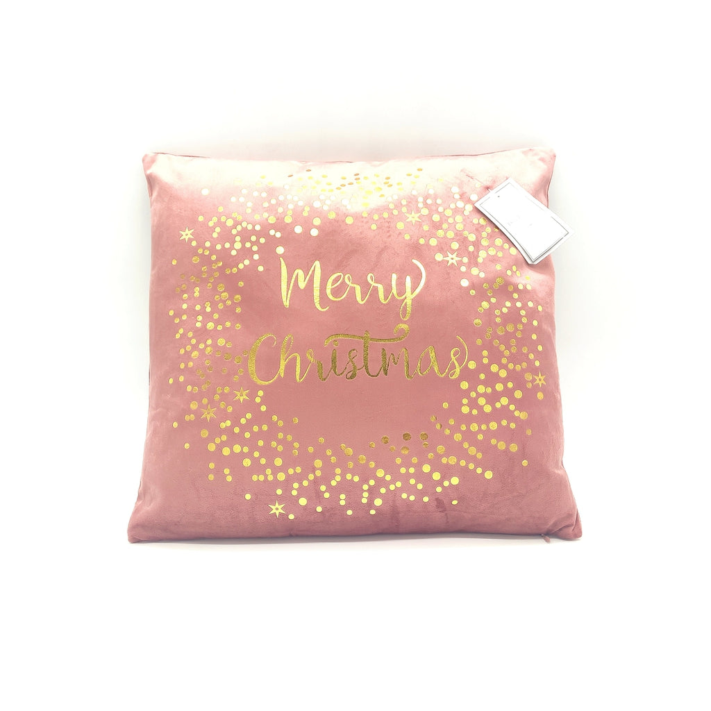 Blush Gold Merry Christmas cushion - 40x40cms-Nook & Cranny Gift Store-2019 National Gift Store Of The Year-Ireland-Gift Shop