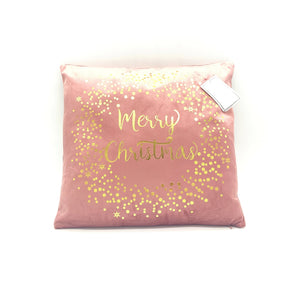 Blush Gold Merry Christmas cushion - 40x40cms-Nook & Cranny Gift Store-2019 National Gift Store Of The Year-Ireland-Gift Shop
