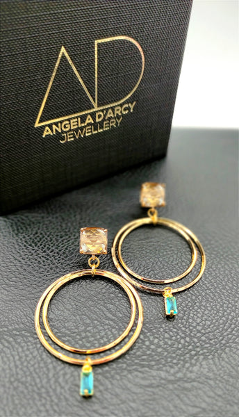Faceted glass earrings - infinity smoky-Nook & Cranny Gift Store-2019 National Gift Store Of The Year-Ireland-Gift Shop