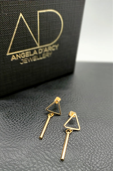 Geometric earrings...pillar triangle-Nook & Cranny Gift Store-2019 National Gift Store Of The Year-Ireland-Gift Shop