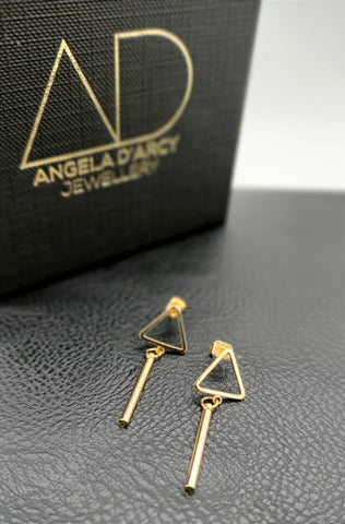 Geometric earrings...pillar triangle-Nook & Cranny Gift Store-2019 National Gift Store Of The Year-Ireland-Gift Shop