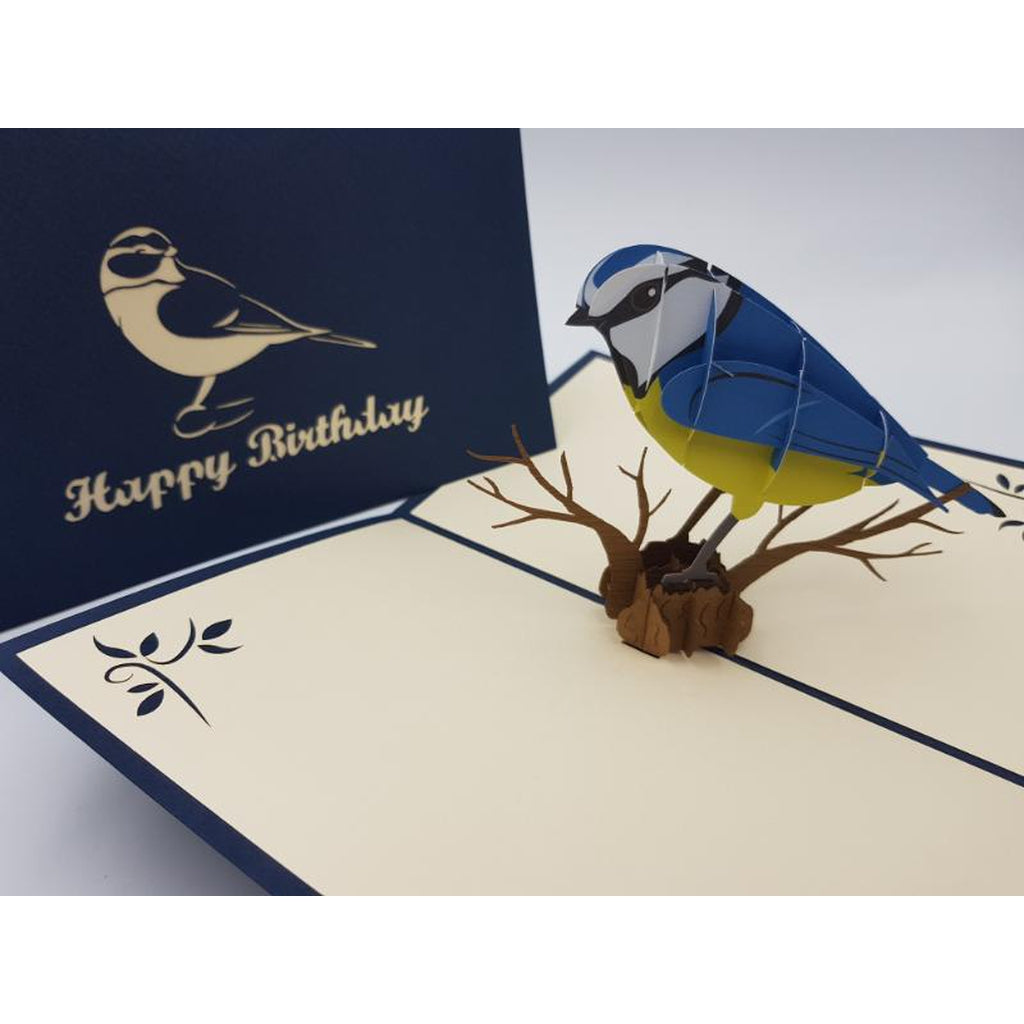 3d Pop up Card - Blue Tit Birthday-Nook & Cranny Gift Store-2019 National Gift Store Of The Year-Ireland-Gift Shop