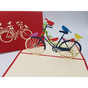 3d Pop up Card - Birds on a Bike-Nook & Cranny Gift Store-2019 National Gift Store Of The Year-Ireland-Gift Shop