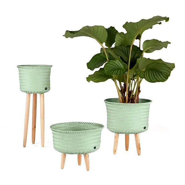 Mid height planter basket - on cinnamon wood legs-Nook & Cranny Gift Store-2019 National Gift Store Of The Year-Ireland-Gift Shop