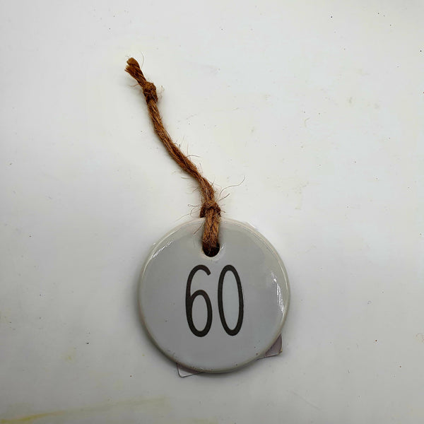 Ceramic round 'Happy Birthday 'Age' tag - find the birthday number!-Nook & Cranny Gift Store-2019 National Gift Store Of The Year-Ireland-Gift Shop