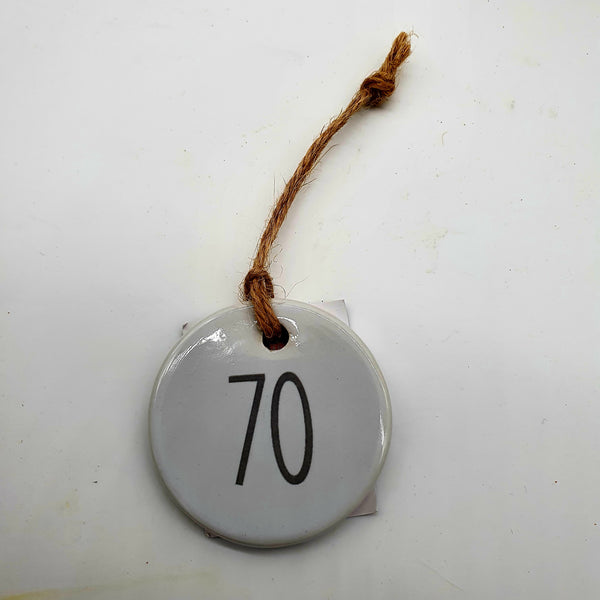 Ceramic round 'Happy Birthday 'Age' tag - find the birthday number!-Nook & Cranny Gift Store-2019 National Gift Store Of The Year-Ireland-Gift Shop