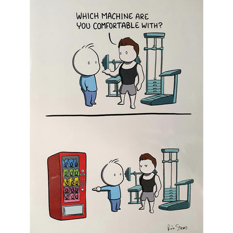 Which machine are you comfortable with?... A4 illustrated print-Nook & Cranny Gift Store-2019 National Gift Store Of The Year-Ireland-Gift Shop