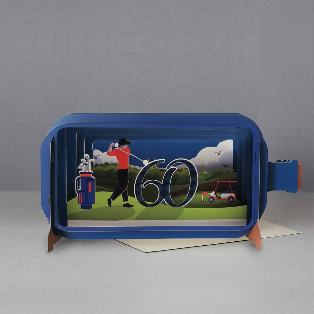 60th Birthday Golfing 3D Pop up-Nook & Cranny Gift Store-2019 National Gift Store Of The Year-Ireland-Gift Shop
