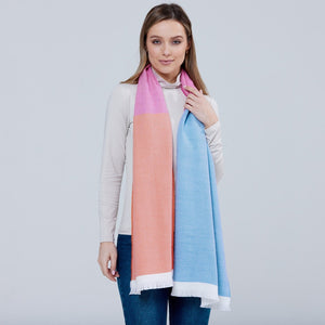 Extra Fine Merino Wool Foxford Giant Scarf - Multi Stripe-Nook & Cranny Gift Store-2019 National Gift Store Of The Year-Ireland-Gift Shop
