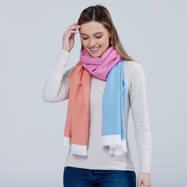 Extra Fine Merino Wool Foxford Giant Scarf - Multi Stripe-Nook & Cranny Gift Store-2019 National Gift Store Of The Year-Ireland-Gift Shop
