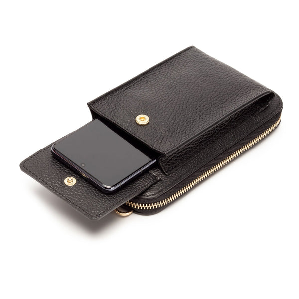 Elie Beaumont Leather Phonebag - Black-Nook & Cranny Gift Store-2019 National Gift Store Of The Year-Ireland-Gift Shop