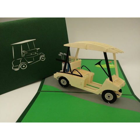 3d Pop up Card - Golf Cart-Nook & Cranny Gift Store-2019 National Gift Store Of The Year-Ireland-Gift Shop