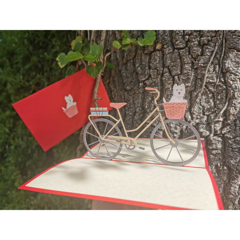 3d Pop up Card - Dog & Bike-Nook & Cranny Gift Store-2019 National Gift Store Of The Year-Ireland-Gift Shop