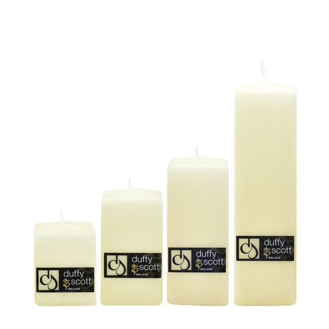 Ivory Square Candle - Unscented-Nook & Cranny Gift Store-2019 National Gift Store Of The Year-Ireland-Gift Shop