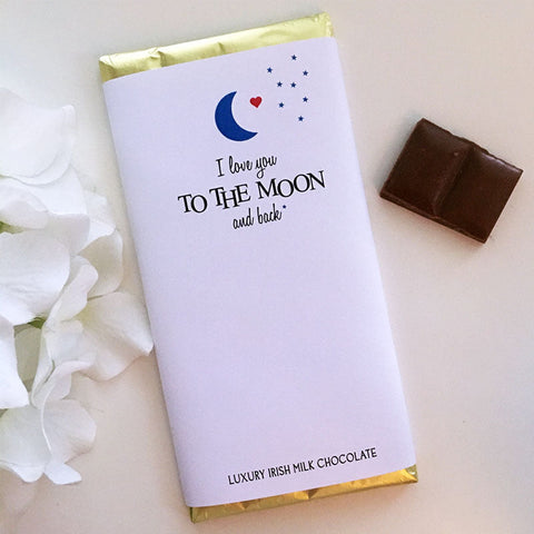 Luxury Irish Milk Chocolate 90g Bar – ‘Love you to the moon and back'-Nook & Cranny Gift Store-2019 National Gift Store Of The Year-Ireland-Gift Shop