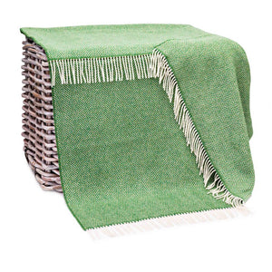 Luxury Cashmere Throw - Grassy Green Herringbone-Nook & Cranny Gift Store-2019 National Gift Store Of The Year-Ireland-Gift Shop