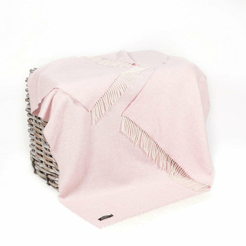 Luxury Cashmere Throw - Light Pink Herringbone-Nook & Cranny Gift Store-2019 National Gift Store Of The Year-Ireland-Gift Shop