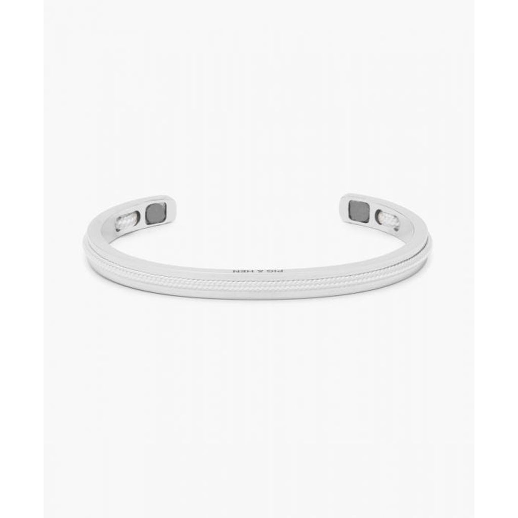 Navarch Bangle Bracelet - White / Light grey / Silver-Nook & Cranny Gift Store-2019 National Gift Store Of The Year-Ireland-Gift Shop