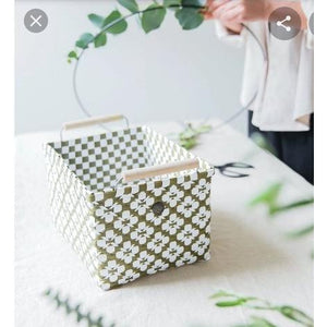 Useful Green & White Storage Basket With Handles-Nook & Cranny Gift Store-2019 National Gift Store Of The Year-Ireland-Gift Shop
