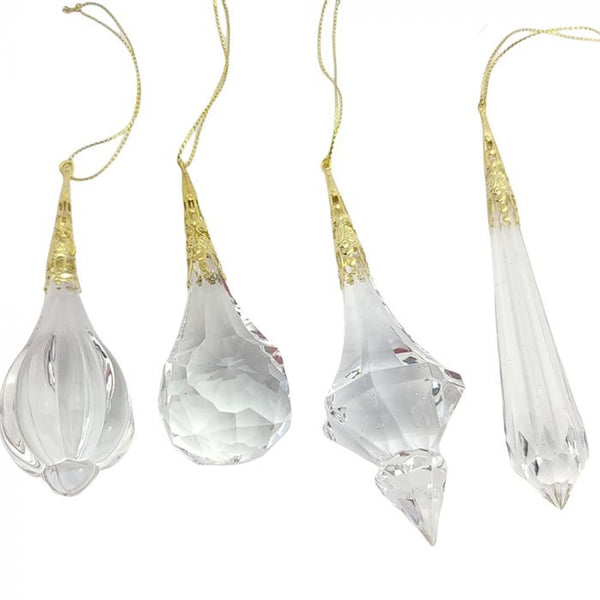 Crystal Drop with Gold Tops - Classic Hanging Decoration-Nook & Cranny Gift Store-2019 National Gift Store Of The Year-Ireland-Gift Shop