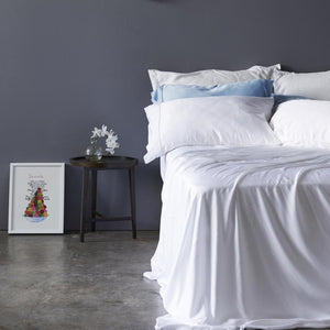 White bamboo flat sheet - KING-Nook & Cranny Gift Store-2019 National Gift Store Of The Year-Ireland-Gift Shop