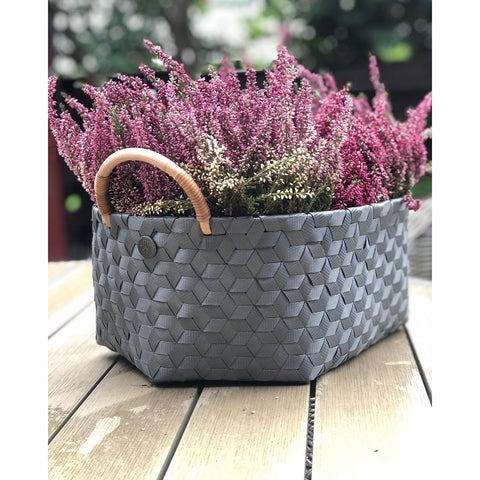 Oval Shaped Storage Basket with handles - (Colour: blue denim)-Nook & Cranny Gift Store-2019 National Gift Store Of The Year-Ireland-Gift Shop