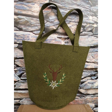 Embroidered Reindeer Gift Bag - Handcrafted from felt.-Nook & Cranny Gift Store-2019 National Gift Store Of The Year-Ireland-Gift Shop