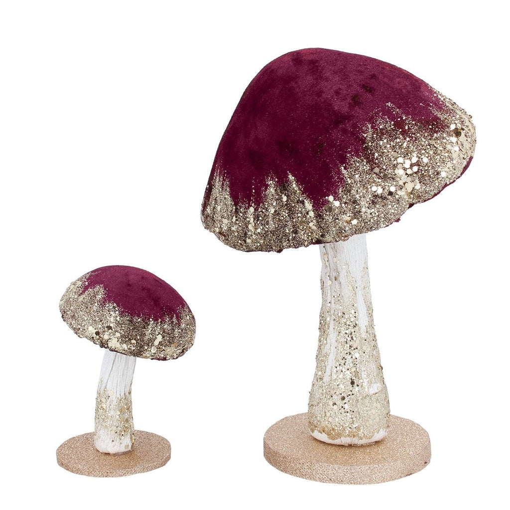 Velvet Toadstool Ornament - Set of 2-Nook & Cranny Gift Store-2019 National Gift Store Of The Year-Ireland-Gift Shop