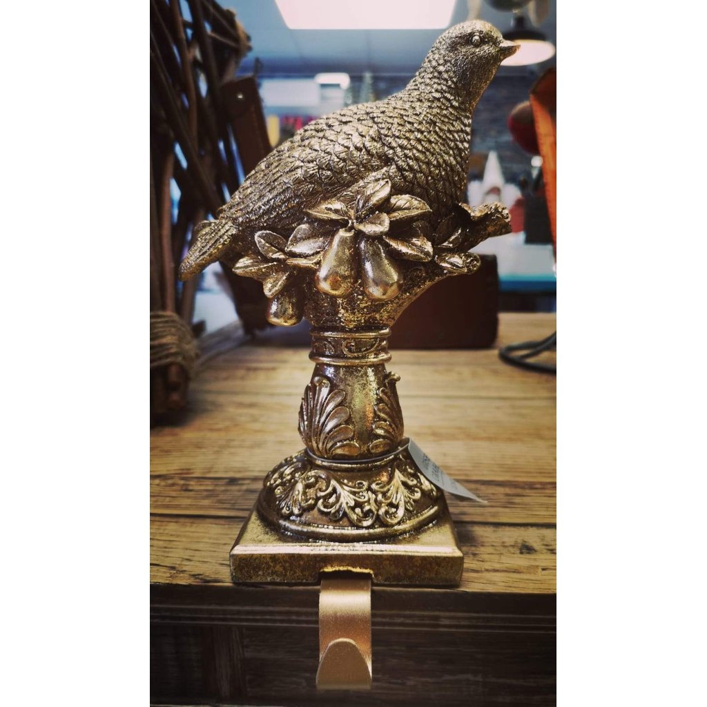 Gold Style Partridge Stocking Hanger-Nook & Cranny Gift Store-2019 National Gift Store Of The Year-Ireland-Gift Shop