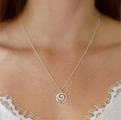 Love Knot Sterling Silver Pendant & Chain - Made in Laois-Nook & Cranny Gift Store-2019 National Gift Store Of The Year-Ireland-Gift Shop