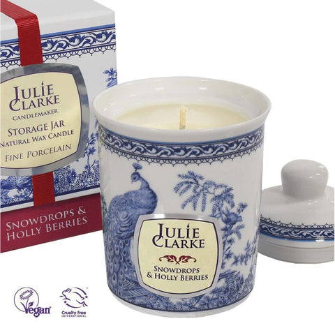 Julie Clarke Candle - Snowdrops & Holly Berries (Vegan and Cruelty Free)-Nook & Cranny Gift Store-2019 National Gift Store Of The Year-Ireland-Gift Shop