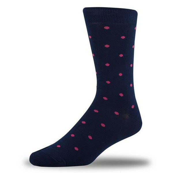 Luxury Bamboo Navy Socks - Spot pattern.-Nook & Cranny Gift Store-2019 National Gift Store Of The Year-Ireland-Gift Shop