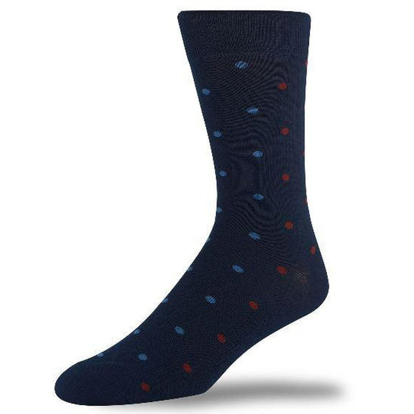 Luxury Bamboo Navy Socks - Spot pattern.-Nook & Cranny Gift Store-2019 National Gift Store Of The Year-Ireland-Gift Shop