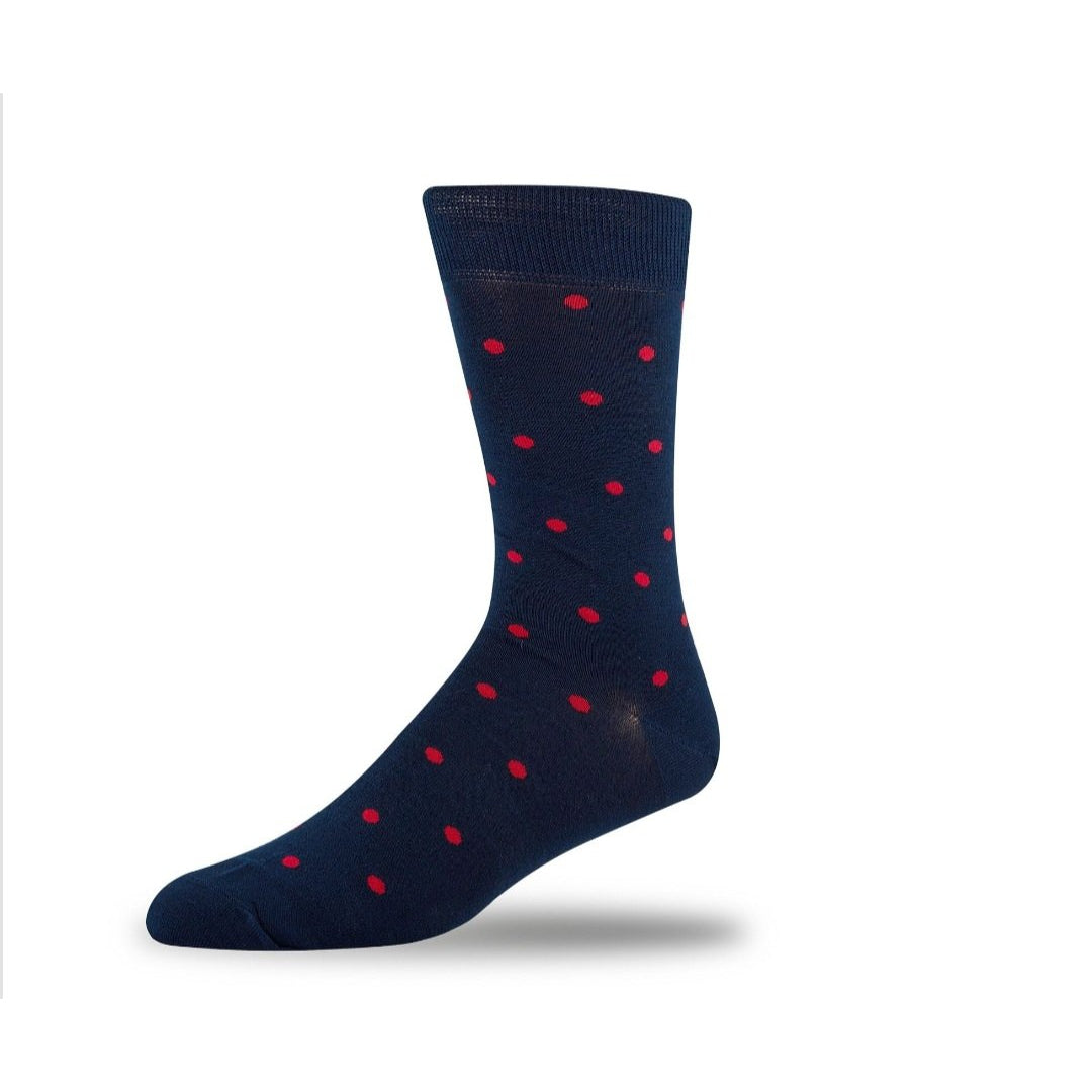 Luxury Bamboo Navy Socks - Spot pattern.-Nook & Cranny Gift Store-2019 National Gift Store Of The Year-Ireland-Gift Shop