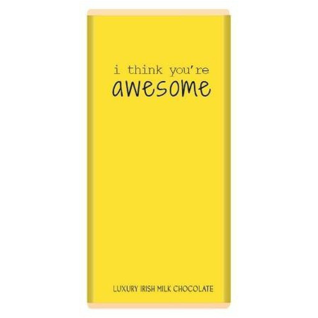 Luxury Irish Milk Chocolate 90g Bar – ‘I think you’re awesome’-Nook & Cranny Gift Store-2019 National Gift Store Of The Year-Ireland-Gift Shop