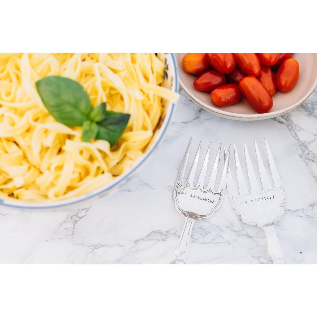 Vintage Silver Pasta Forks 'Eat Spaghetti/No Regretti'-Nook & Cranny Gift Store-2019 National Gift Store Of The Year-Ireland-Gift Shop