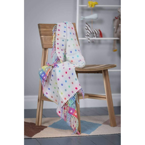 Foxford Rainbow Spot Baby Throw - 100% Lambswool-Nook & Cranny Gift Store-2019 National Gift Store Of The Year-Ireland-Gift Shop