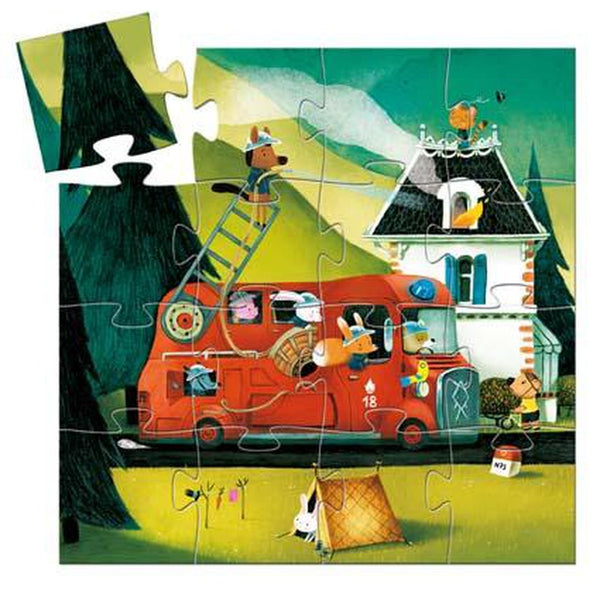 Silhouette Puzzle - The fire truck 16pcs-Nook & Cranny Gift Store-2019 National Gift Store Of The Year-Ireland-Gift Shop