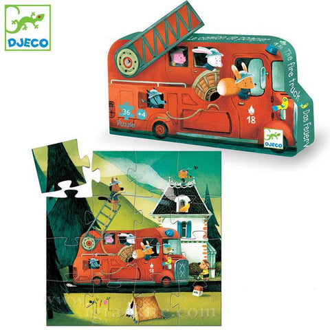 Silhouette Puzzle - The fire truck 16pcs-Nook & Cranny Gift Store-2019 National Gift Store Of The Year-Ireland-Gift Shop