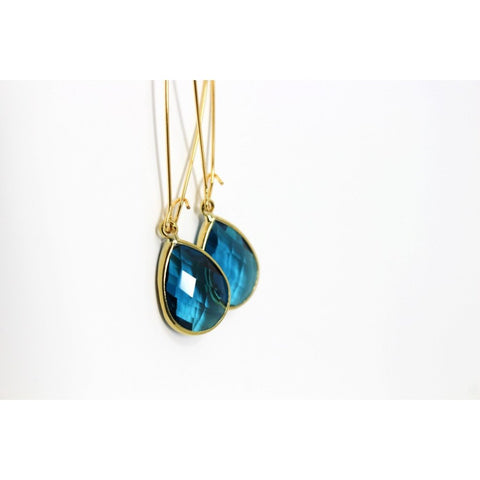 Teal Tear Drops Earrings - Long-Nook & Cranny Gift Store-2019 National Gift Store Of The Year-Ireland-Gift Shop