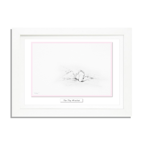 ‘Ten Tiny Miracles' - Pink Framed Irish Art Print-Nook & Cranny Gift Store-2019 National Gift Store Of The Year-Ireland-Gift Shop